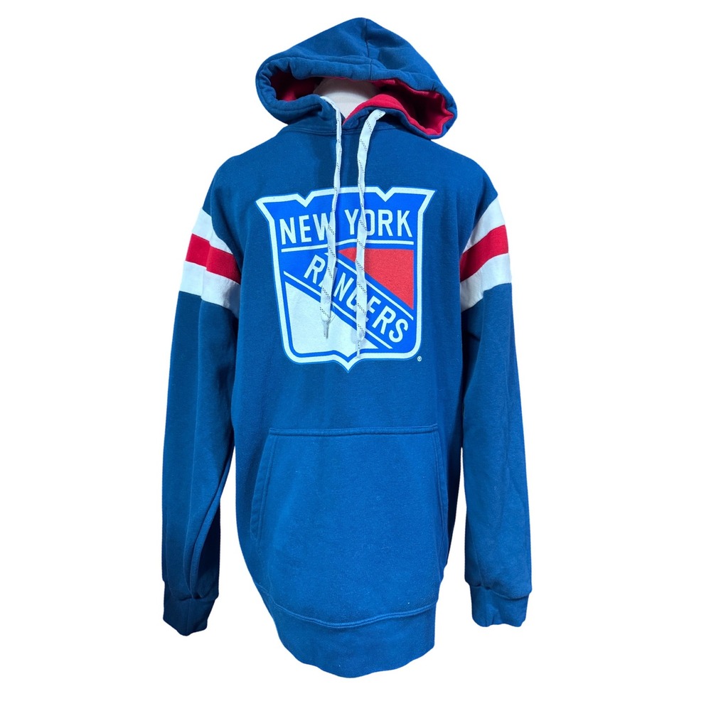 Calhoun Hoodie Mens Large NHL New York Rangers Blue Blokcore Sporty Pullover 936